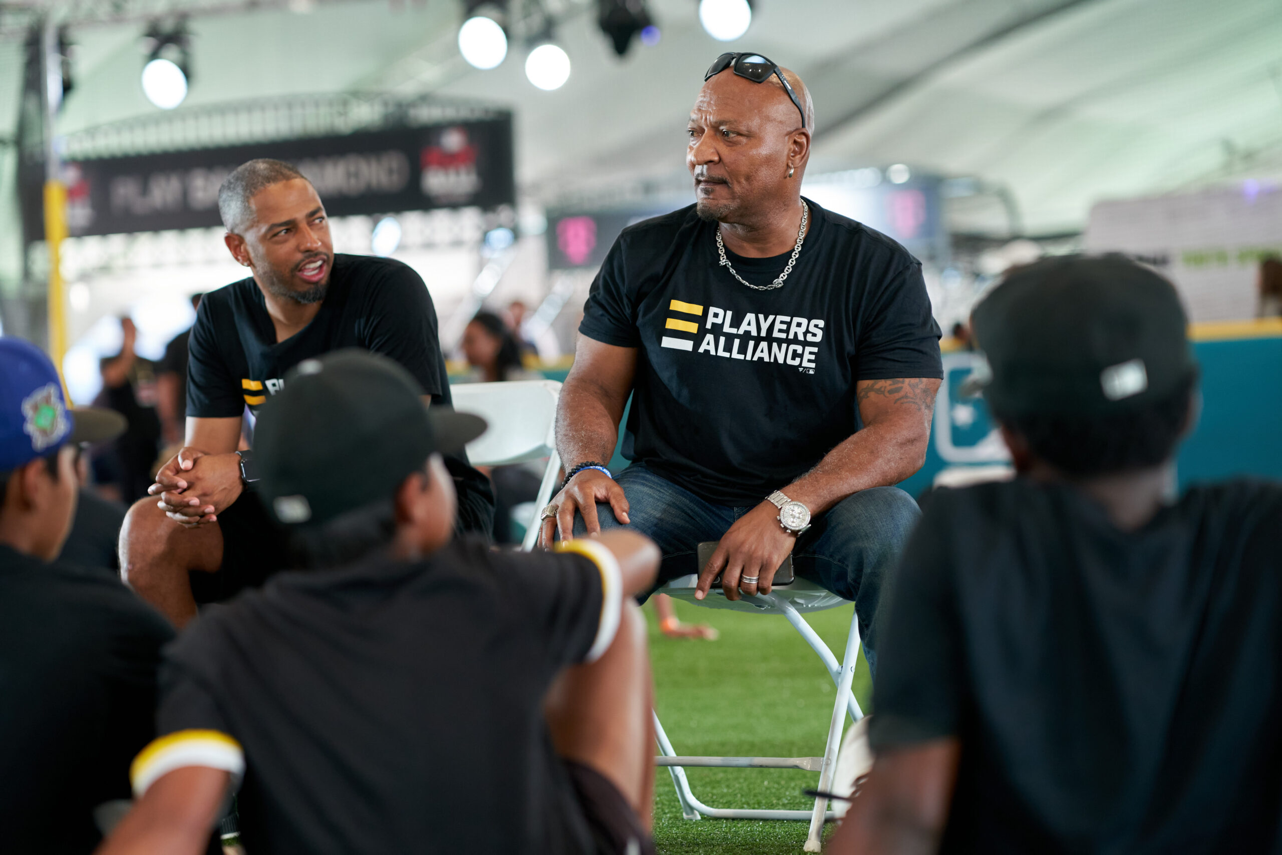 TPA Launches Equip The Future during All Star Week with MLB
Equip the Future is an official program of The Players Alliance. It connects professional players with players from middle school thru high school.

AMPLIFIED THE WAY FORWARD
Curtis Granderson, Edwin Jackson &
CC Sabathia in an intimate
fireside chat on their leadership
journey designing programs &
opportunities to address barriers
faced by communities of color. Moderated by Journalist Jemele Hill. @Play Ball Park