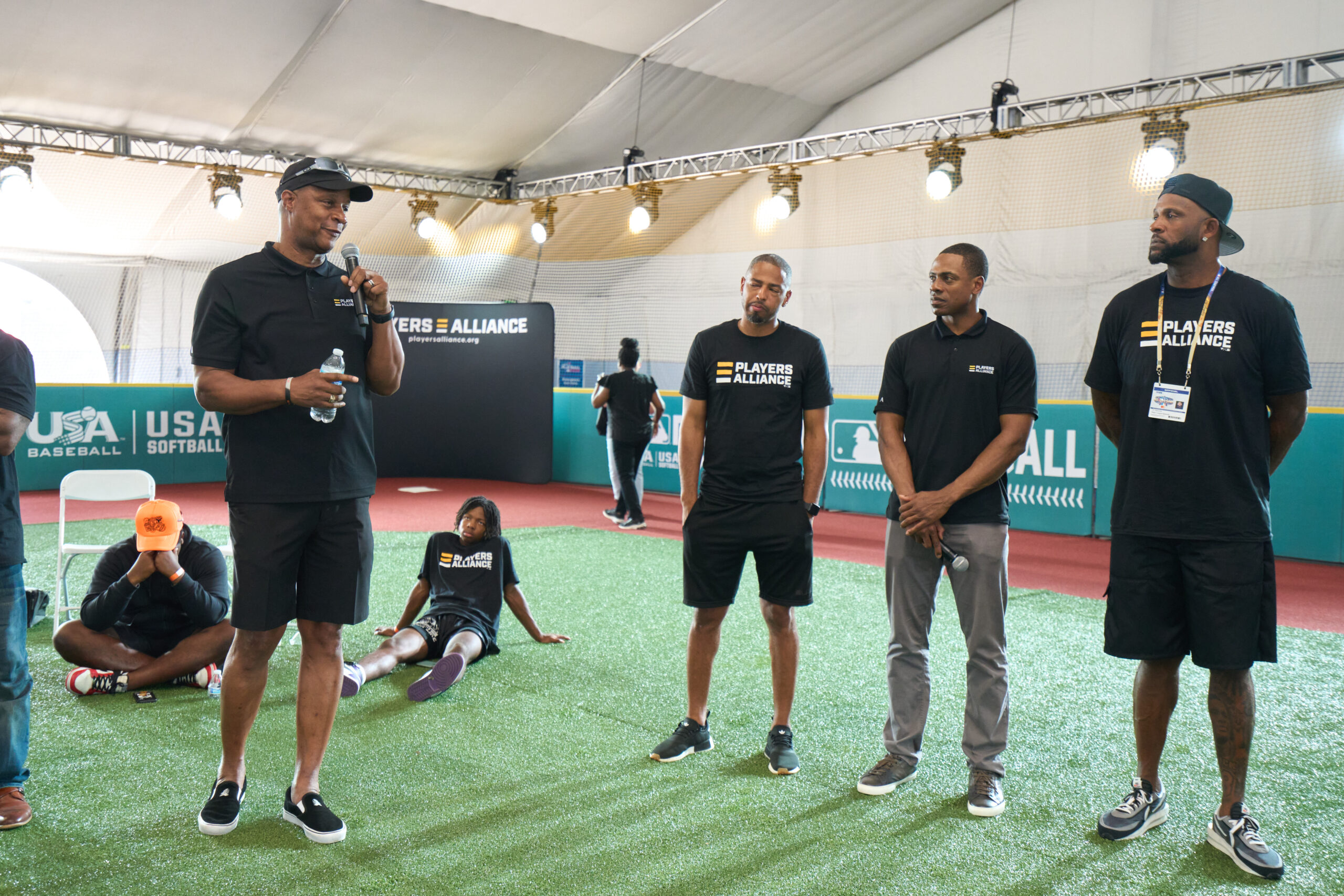 TPA Launches Equip The Future during All Star Week with MLB
Equip the Future is an official program of The Players Alliance. It connects professional players with players from middle school thru high school.

AMPLIFIED THE WAY FORWARD
Curtis Granderson, Edwin Jackson &
CC Sabathia in an intimate
fireside chat on their leadership
journey designing programs &
opportunities to address barriers
faced by communities of color. Moderated by Journalist Jemele Hill. @Play Ball Park