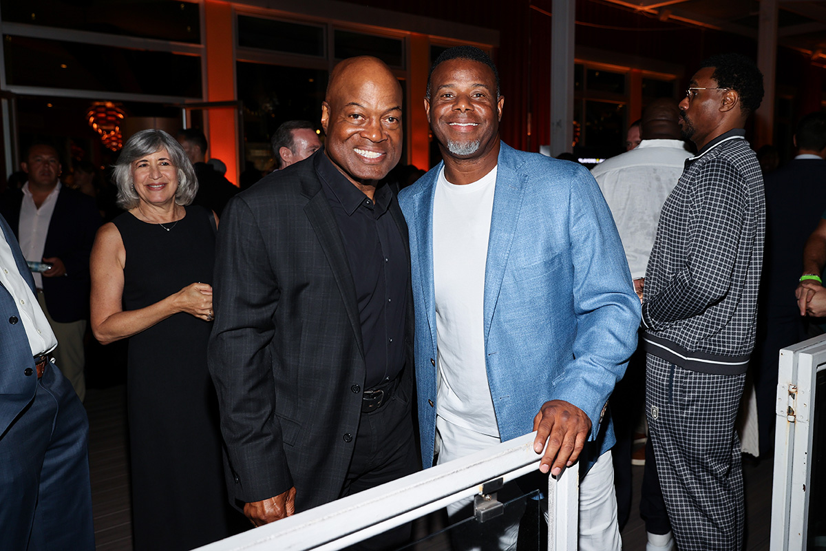 SEATTLE, WASHINGTON - JULY 09: (L-R) Dave Sims and Ken Griffey Jr. attend The Players Alliance Game Changers Celebration at AQUA by El Gaucho on July 09, 2023 in Seattle, Washington. (Photo by Mat Hayward/Getty Images for The Players Alliance)